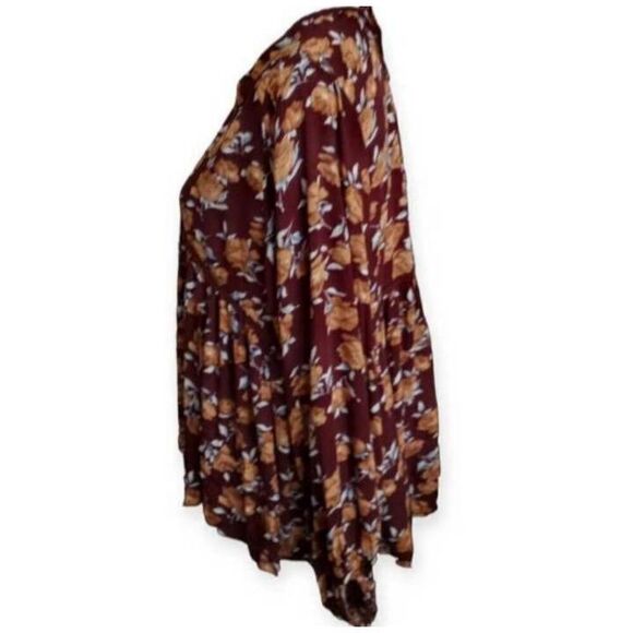 UMGEE BROWN & BLUE FLORAL BOHO-INSPIRED BLOUSE SZ.M EUC. - Picture 5 of 9